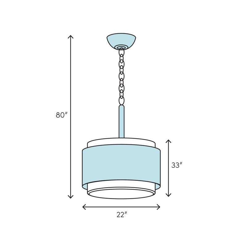 Balsam Pine 4-Light Glass Drum Chandelier - Indoor/Outdoor Energy Star