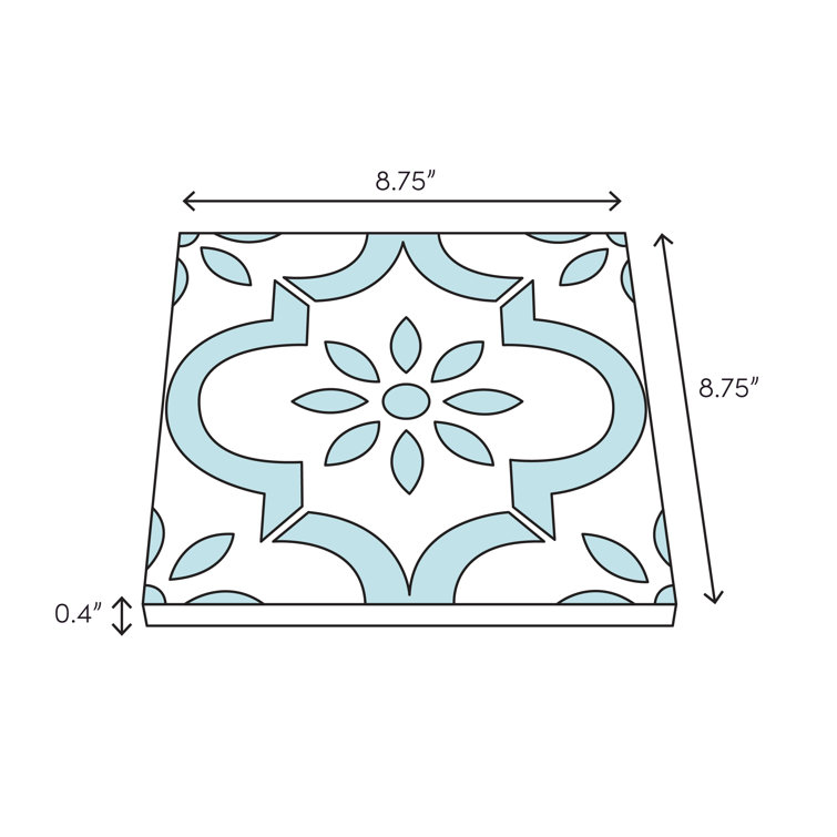 Anabella 9" x 9" Matte Porcelain Patterned Tile