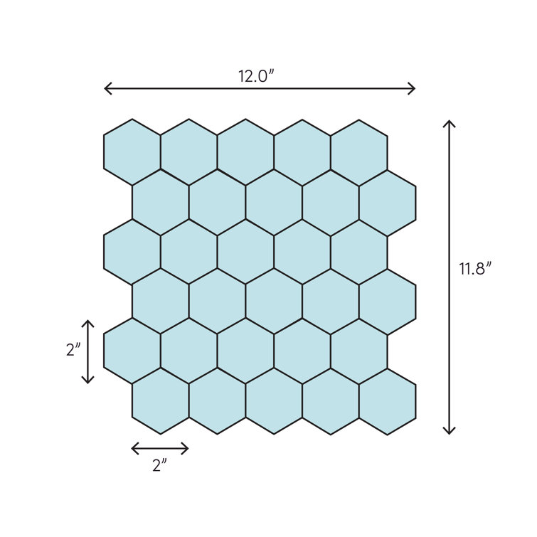 Fame Hexagon Silver Glass Mosaic Tile Sheet