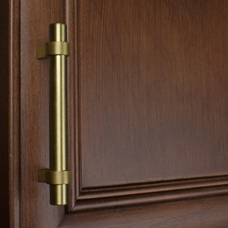 5-Inch Satin Gold Modern Bar Pull with Mounting Hardware