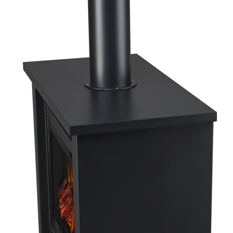 Hollis 32" Black Electric Fireplace with Mantel