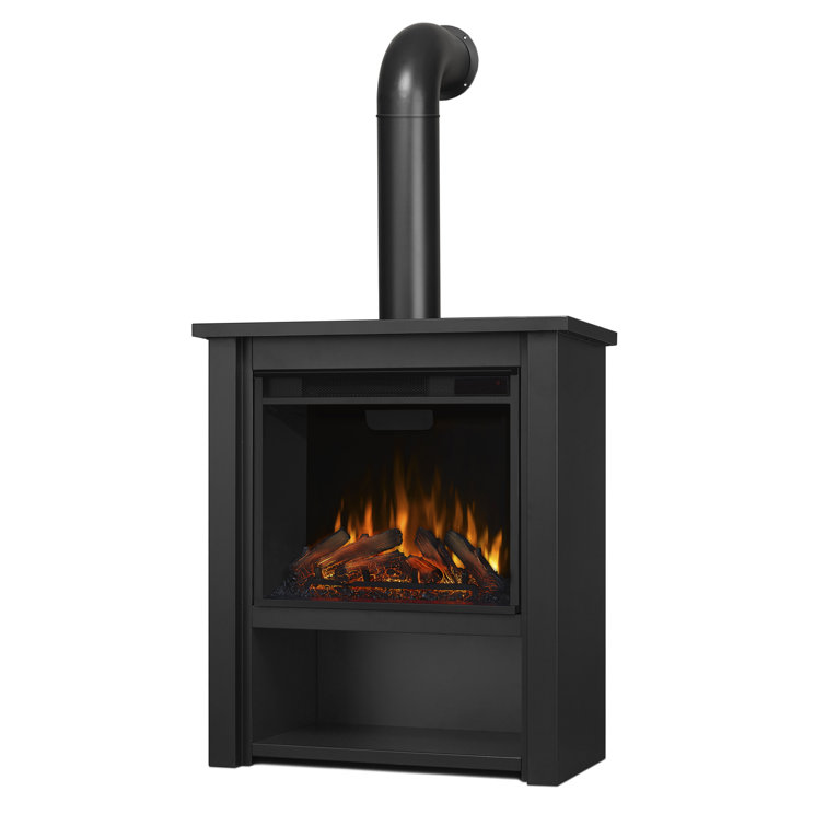 Hollis 32" Black Electric Fireplace with Mantel
