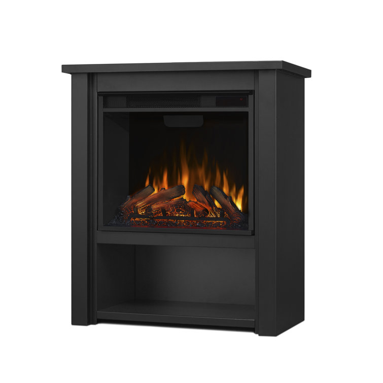 Hollis 32" Black Electric Fireplace with Mantel