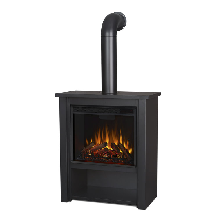 Hollis 32" Black Electric Fireplace with Mantel