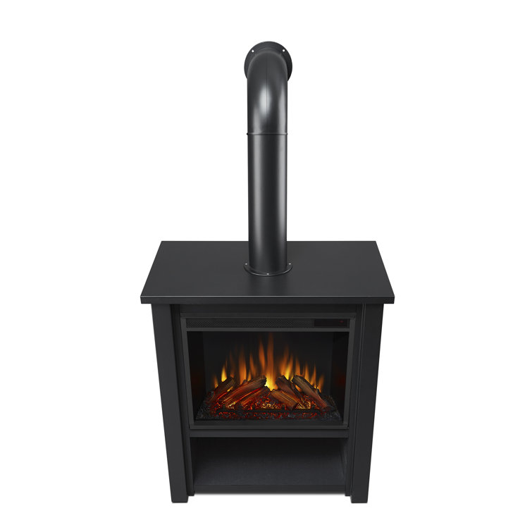 Hollis 32" Black Electric Fireplace with Mantel