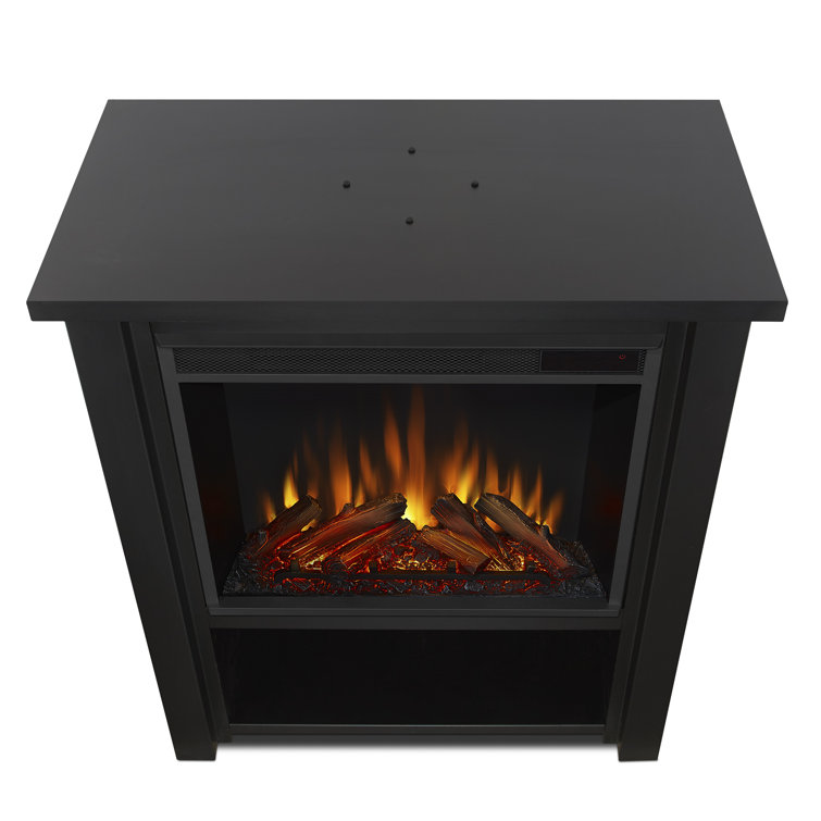 Hollis 32" Black Electric Fireplace with Mantel