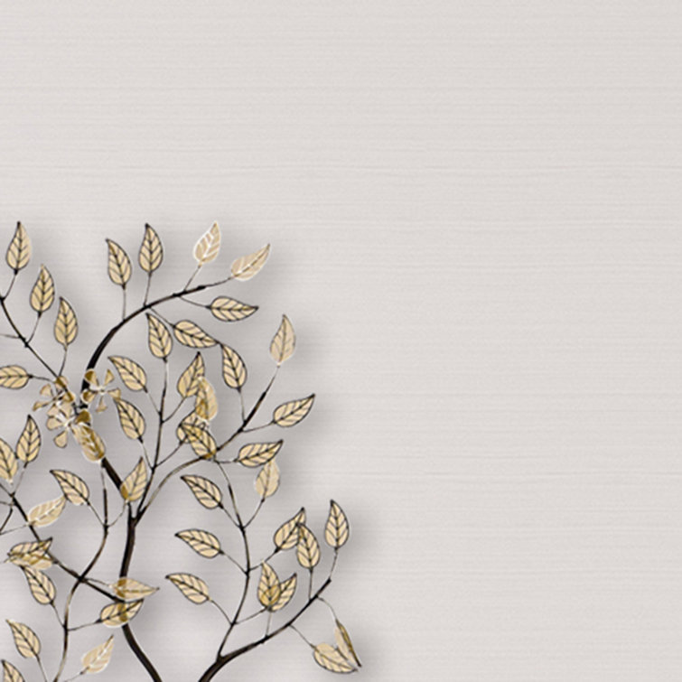 Golden Filigree Metal Wall Art with Branch Design