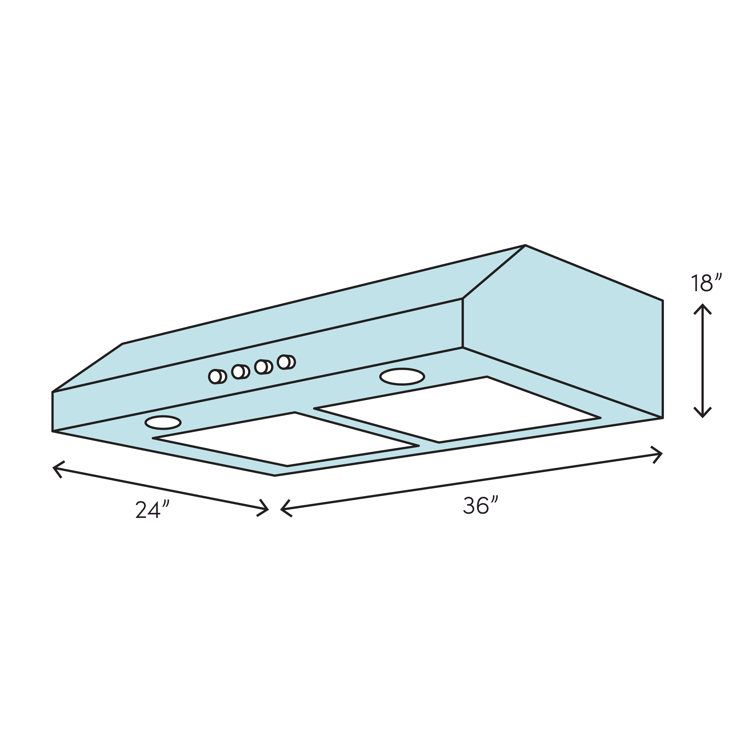 36 Inch Oil Rubbed Bronze Convertible Under Cabinet Range Hood