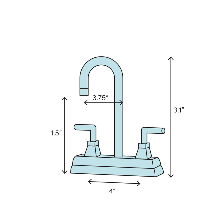 Polished Chrome 4-Inch Centerset Bathroom Faucet with Acrylic Handles