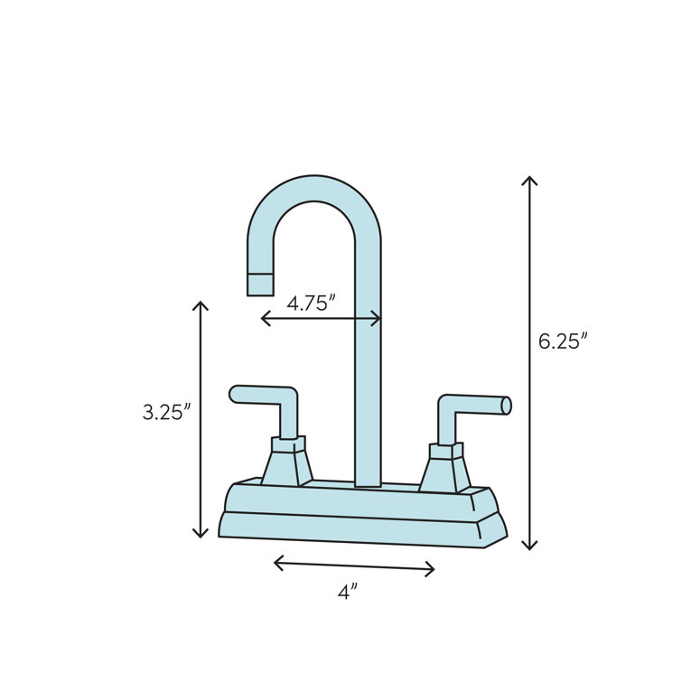 Heritage Onyx Elegance 4" Polished Chrome Centerset Bathroom Faucet