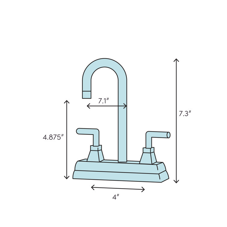 Polished Chrome 4-Inch Centerset Bathroom Faucet with Drain Assembly