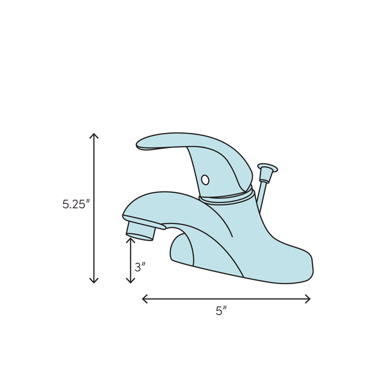 Chrome Single Handle Centerset Bathroom Faucet with Drain Assembly