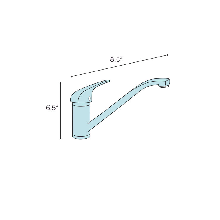 Polished Chrome Single Handle Transitional Kitchen Faucet
