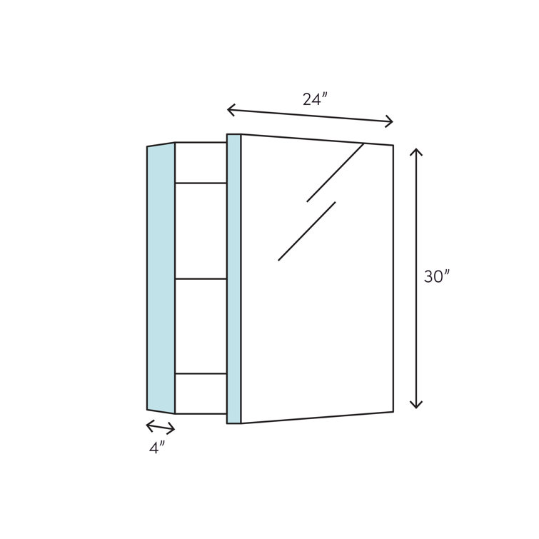 Modern 40'' Frameless Rectangular Medicine Cabinet with LED and Bluetooth
