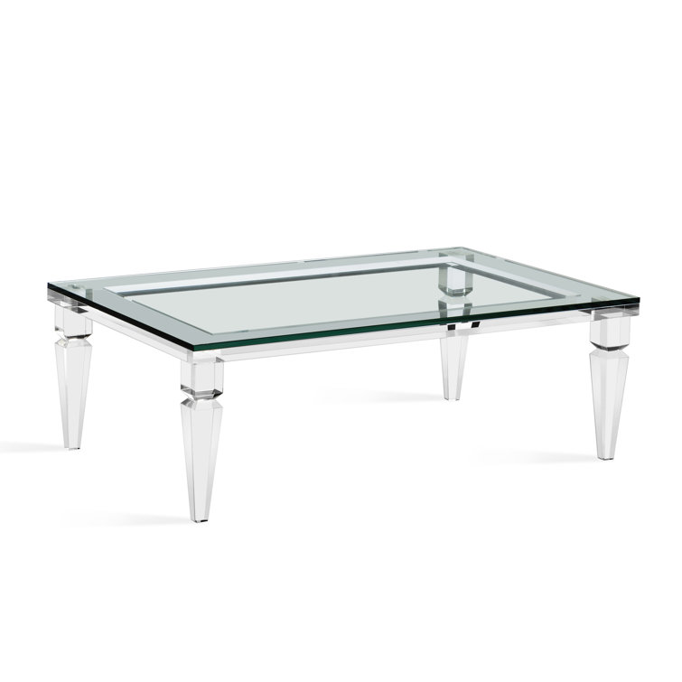 Savannah 30x48 Modern Acrylic Glass Rectangular Coffee Table