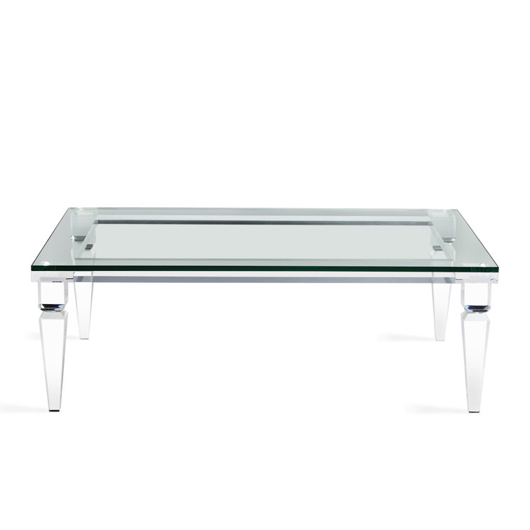Savannah 30x48 Modern Acrylic Glass Rectangular Coffee Table