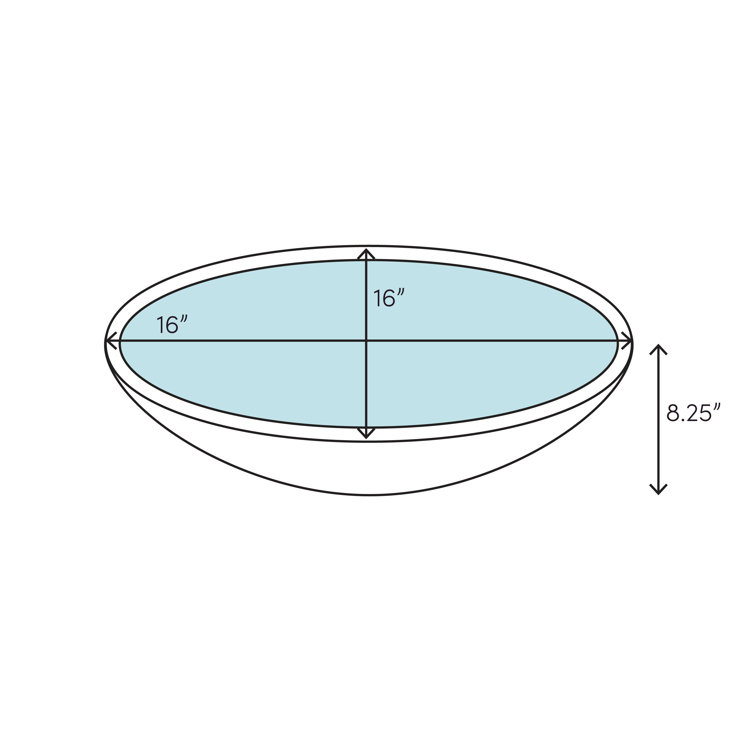 Pearl Concrete Round Drop-In Bar Sink, 16"
