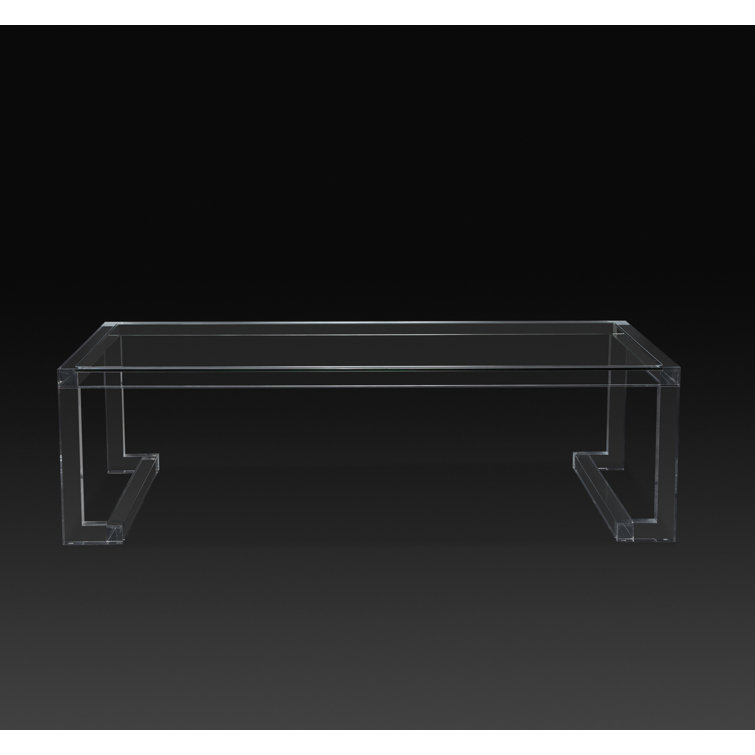 Sleek 62'' Rectangular Acrylic & Glass Coffee Table