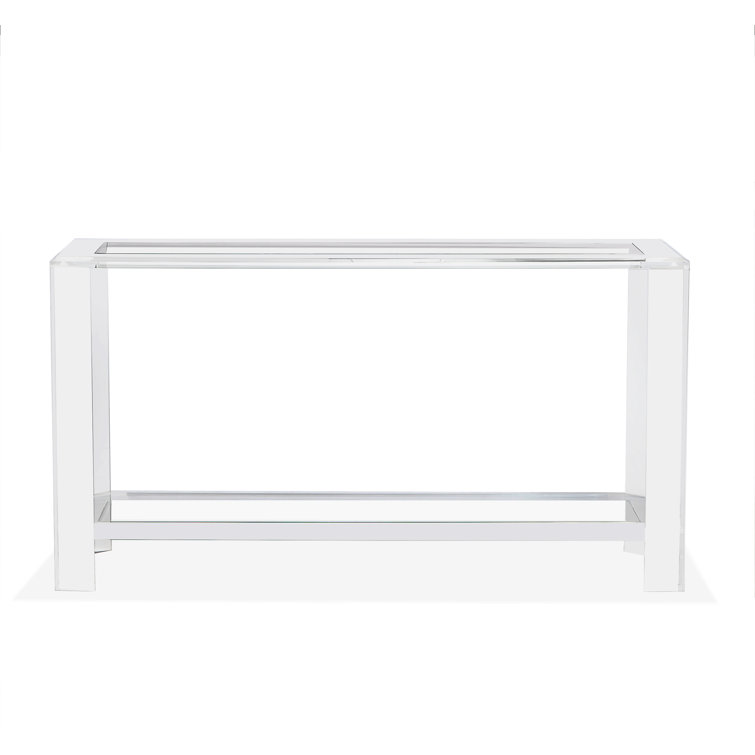 Surrey 60'' Clear Glass and Acrylic Console Table