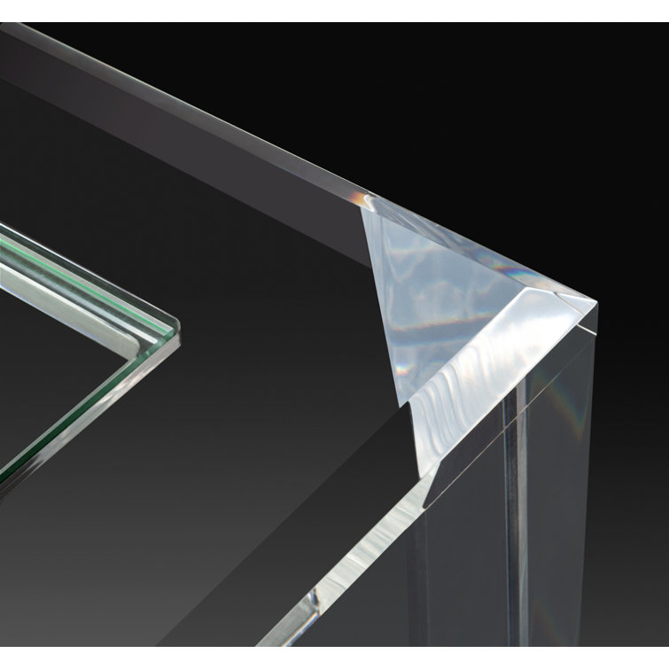 Surrey 60'' Clear Glass and Acrylic Console Table