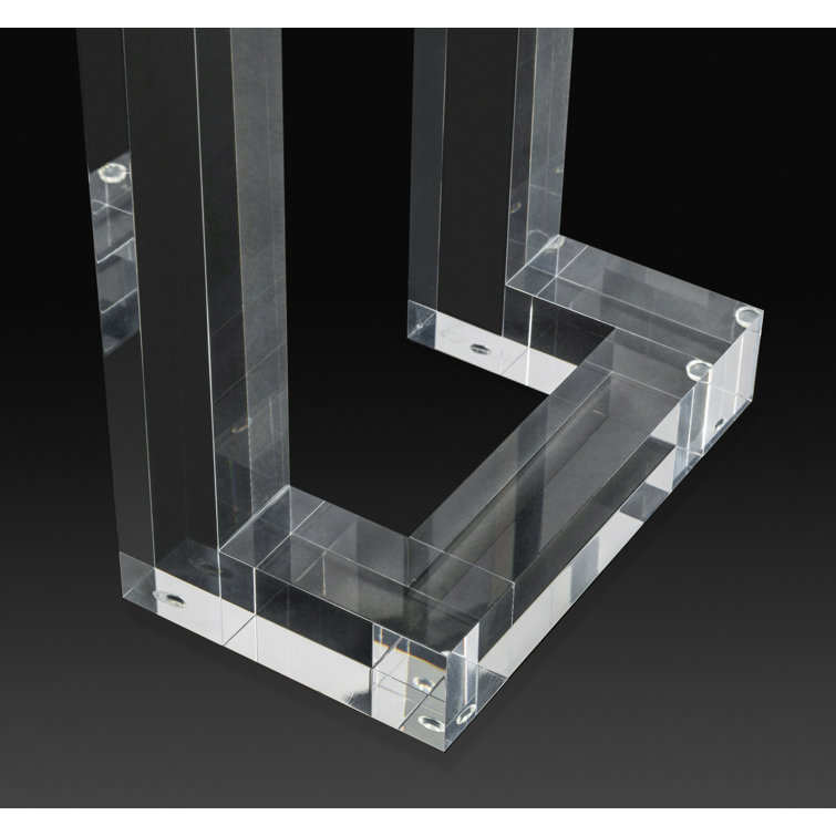 Ava 48'' Clear Glass and Metal Contemporary Console Table
