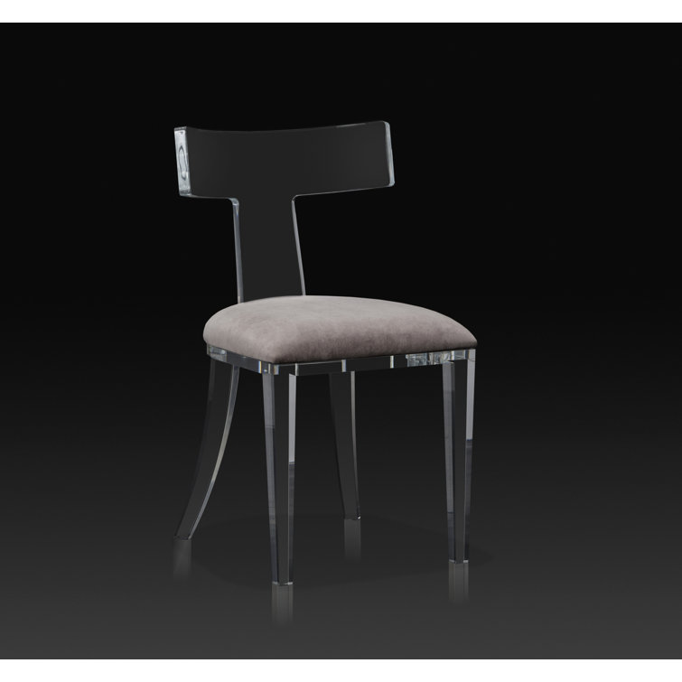 Nimbus Gray Velvet and Transparent Acrylic Side Chair