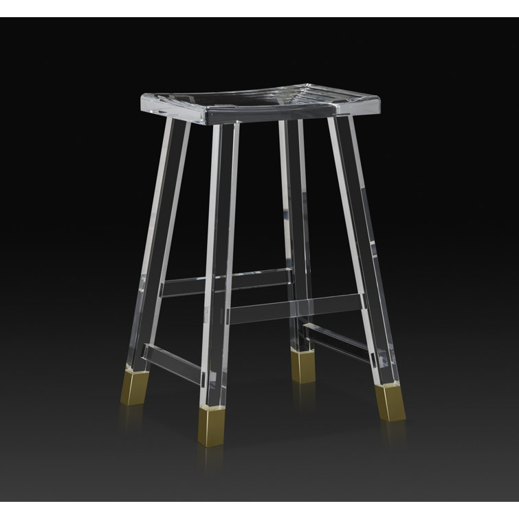 Reva 27" Brass and Acrylic Counter Stool