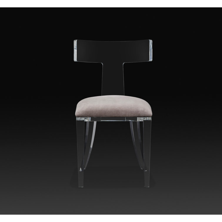 Nimbus Gray Velvet and Transparent Acrylic Side Chair