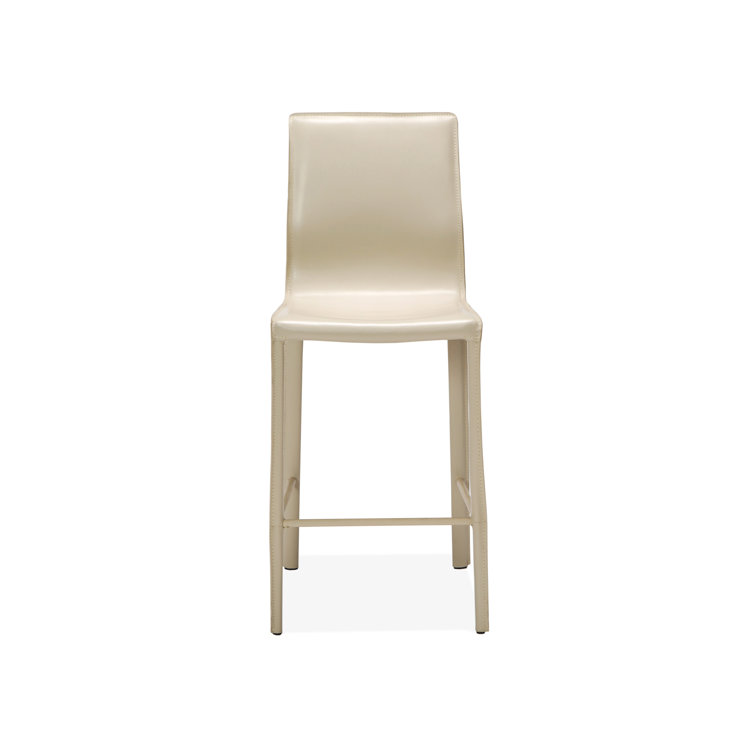 Jada Sand Leather 19"x41" Modern Counter Stool with Metal Frame