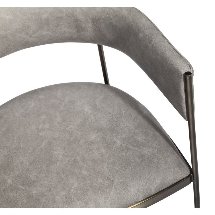 Charcoal Faux Leather 20"x28" Upholstered Dining Chair