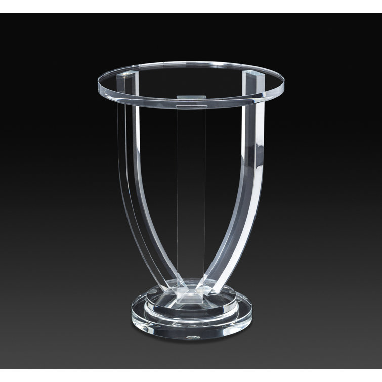 Lila 19" Clear Round Acrylic Pedestal End Table