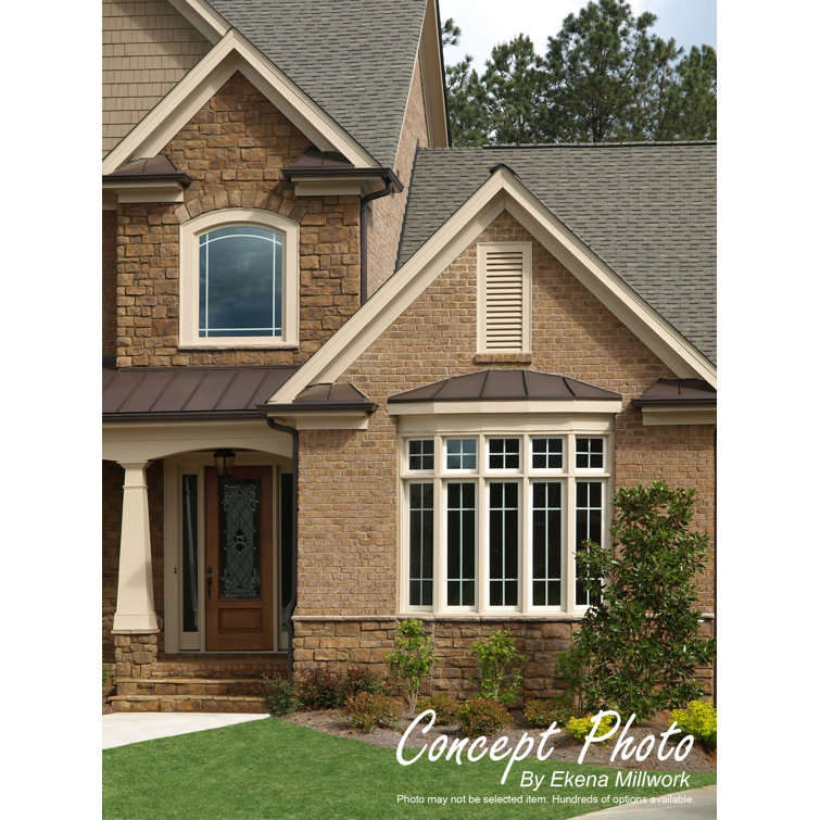 26"W x 22"H Round Top Non-Functional PVC Gable Vent with Brickmould Sill