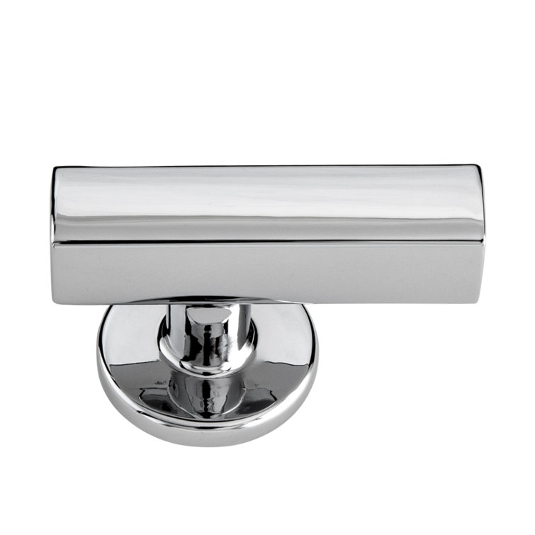 Flynn Chrome Rectangular Modern Bar Knob with Mounting Hardware