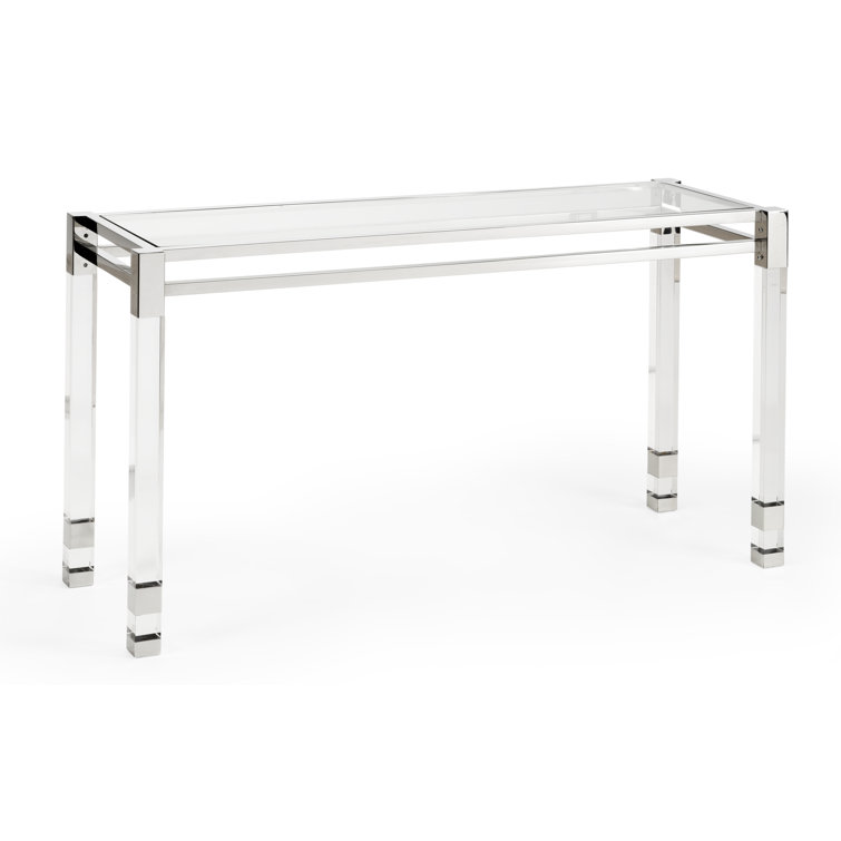 Vancouver 54'' Clear Glass and Metal Console Table