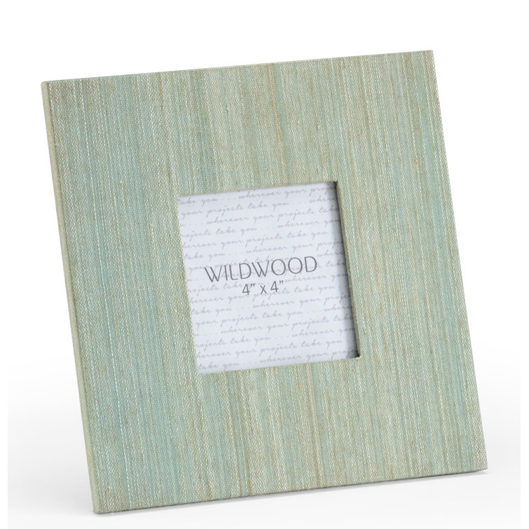 Seafoam Abaca Wood and Glass 4x4 Photo Frame