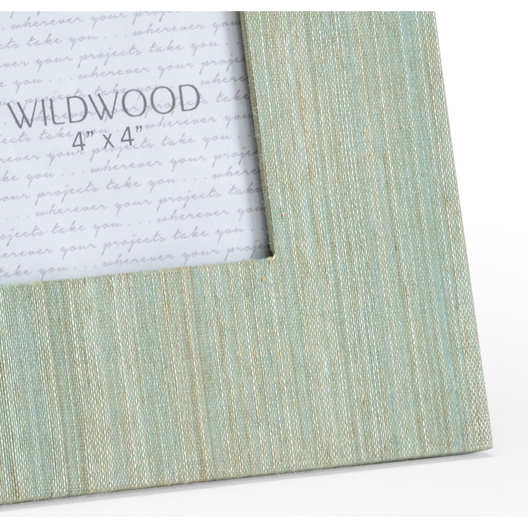 Seafoam Abaca Wood and Glass 4x4 Photo Frame