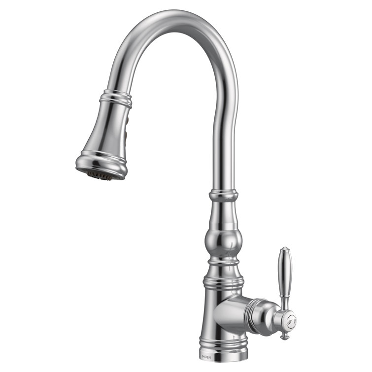 Chrome Transitional Kitchen Faucet with Pull-out Spray