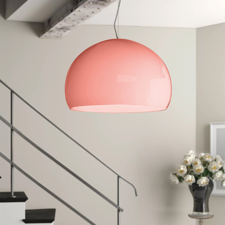 Matte White LED Sphere Pendant Light with Transparent Finish