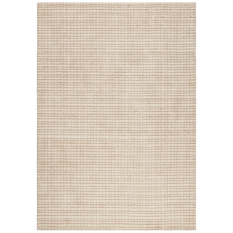Himalaya Hand-Loomed Solid Beige Wool Area Rug 3' x 5'
