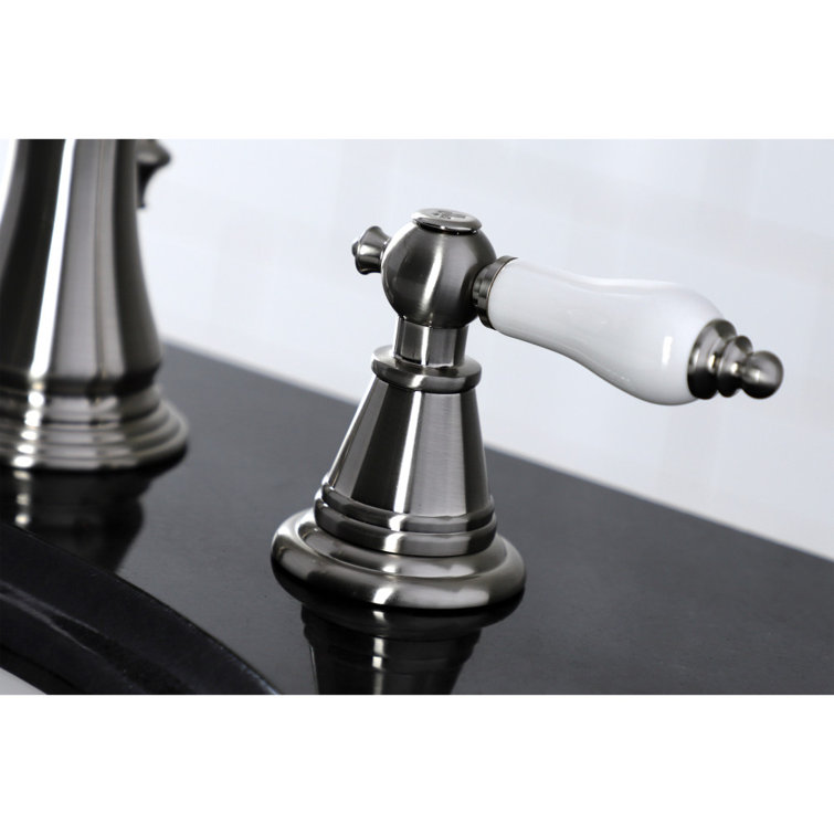 Elegant English Classic 8" Widespread Bathroom Faucet in Brushed Nickel