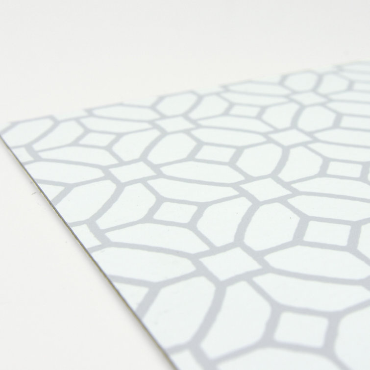 Lattice White and Gray 12'' x 12'' Peel and Stick Vinyl Floor Tiles