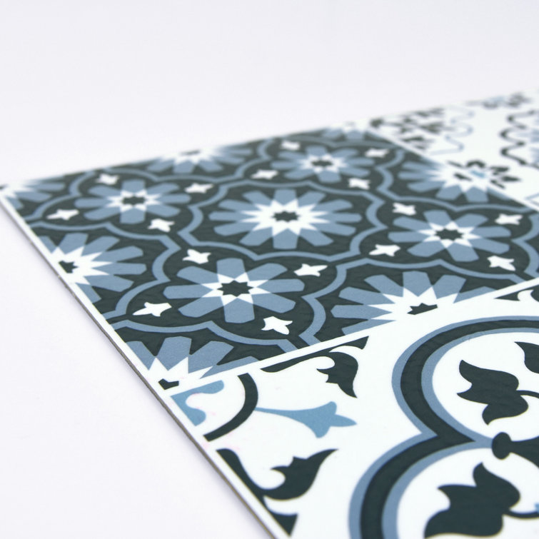 Myriad Blue and Gray Mosaic Peel & Stick Floor Tiles