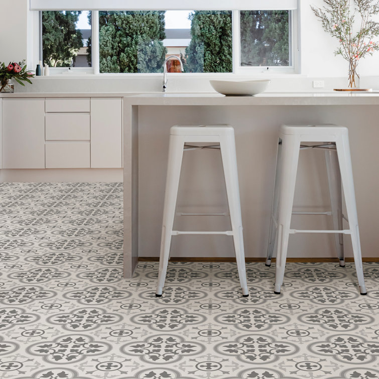 Remy 12'' x 12'' Gray and White Vinyl Peel & Stick Floor Tiles