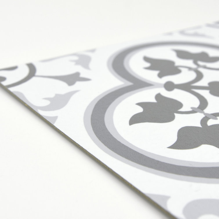 Remy 12'' x 12'' Gray and White Vinyl Peel & Stick Floor Tiles