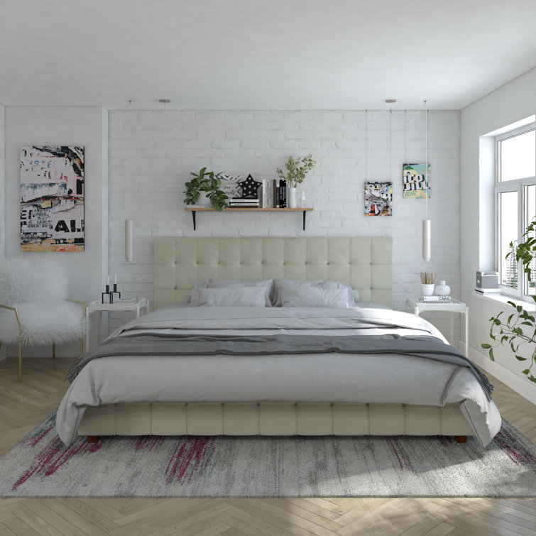 Elizabeth King Black Velvet Upholstered Storage Platform Bed