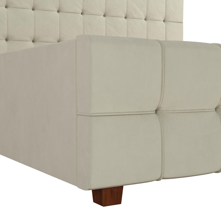 Elizabeth King Black Velvet Upholstered Storage Platform Bed