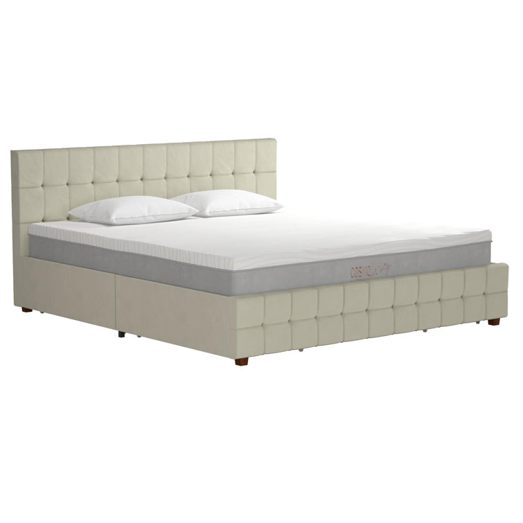Elizabeth King Black Velvet Upholstered Storage Platform Bed
