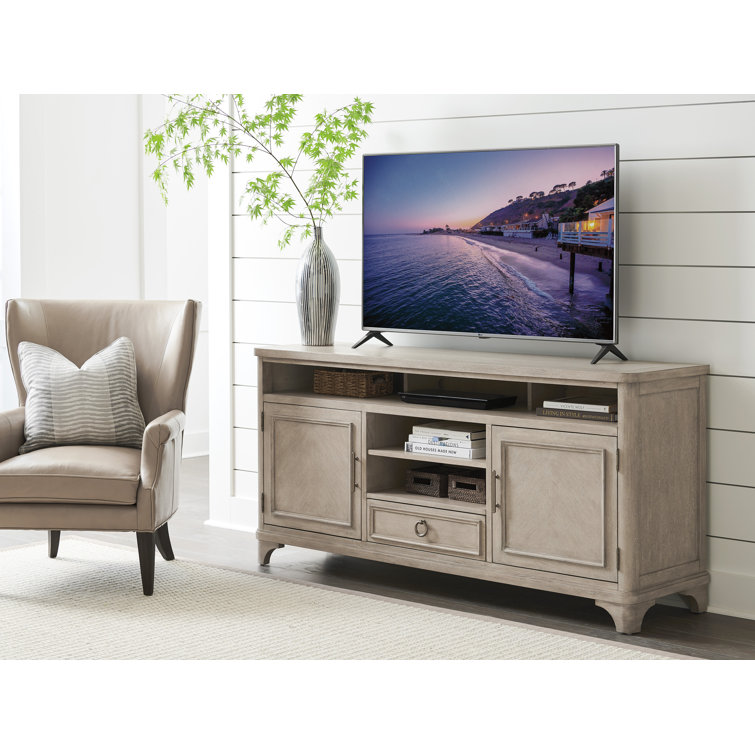 Malibu Transitional 72'' Beige Media Console with Cabinet