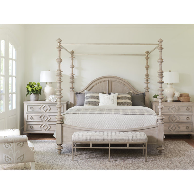 Transitional Barclay 42" Beige 3-Drawer Chest with Framed Diamond Design