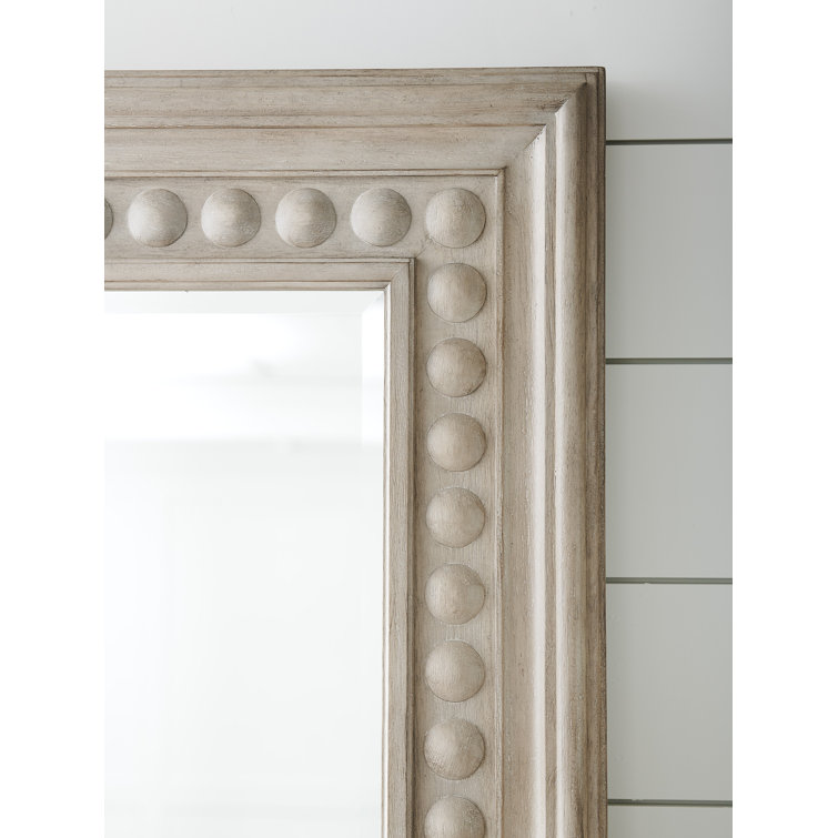 Beige Contemporary Full Length Wood Floor Mirror